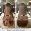 Voor en na gebruik van Air Straightener Platinum – zichtbaar gladder en beter handelbaar haar