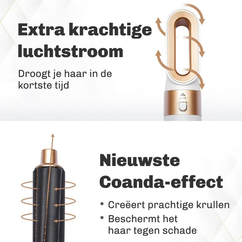 5-in-1 krultang met lucht – professionele blowout en krullen eenvoudig thuis creëren