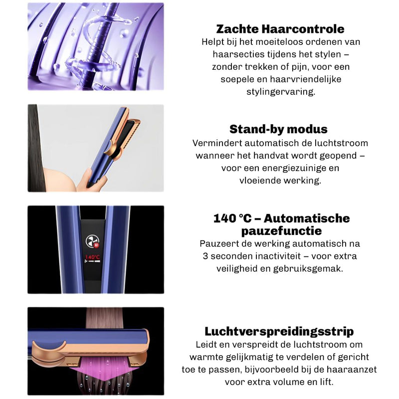 Air Straightener met drie luchtstroomsnelheden voor flexibel en gepersonaliseerd stylen