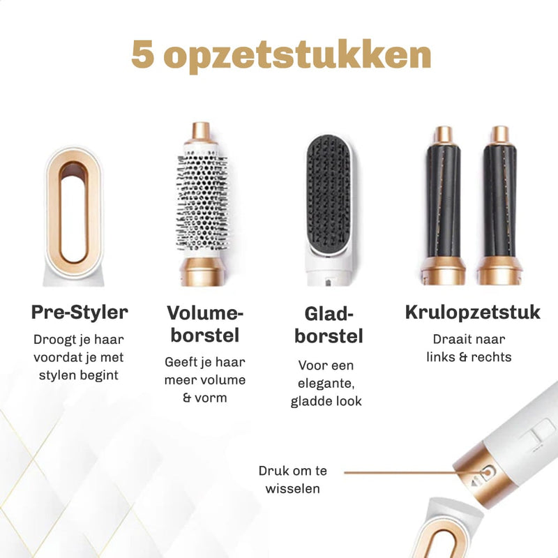 CloudAir 5-in-1 air styler met snelle opwarming en gelijkmatige warmteverdeling
