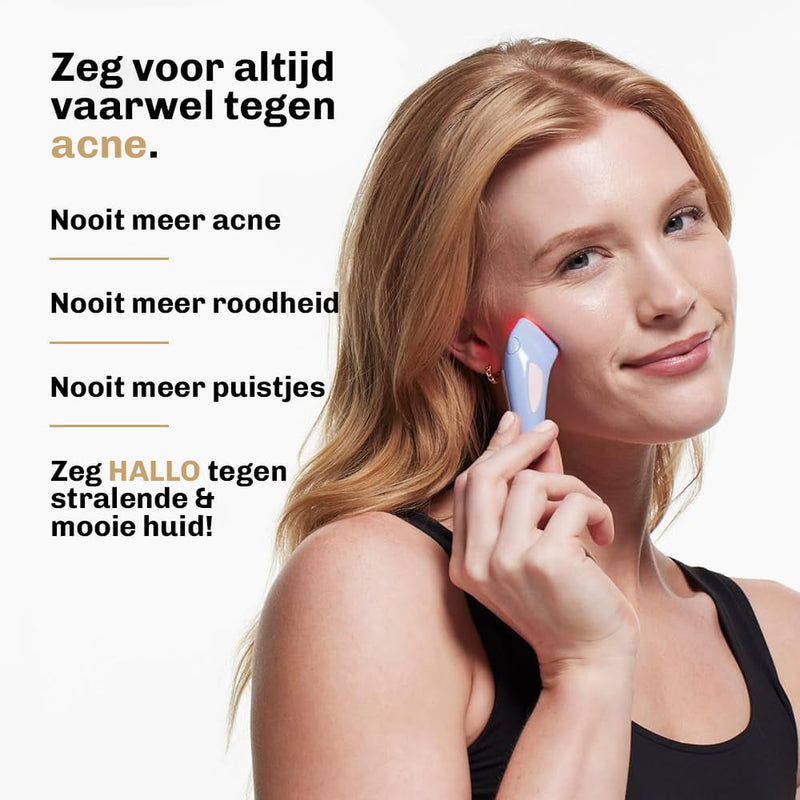 DermaClear acne lichttherapie apparaat – compact en draadloos ontwerp voor eenvoudig gebruik