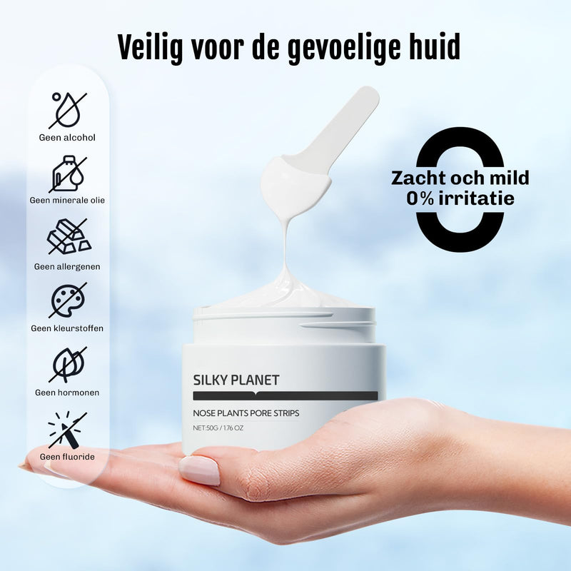 Gezichtsmasker voor diepe poriënreiniging met aloë vera en hyaluronzuur voor een gladde huid