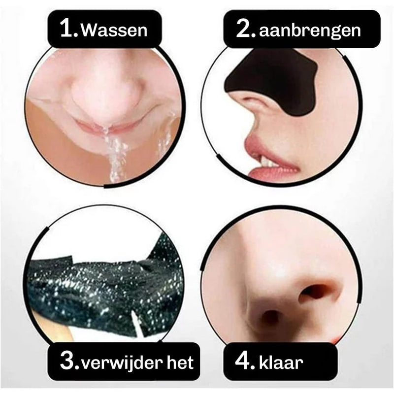 Hypoallergene neusstrips tegen mee-eters – dermatologisch getest en olievrij