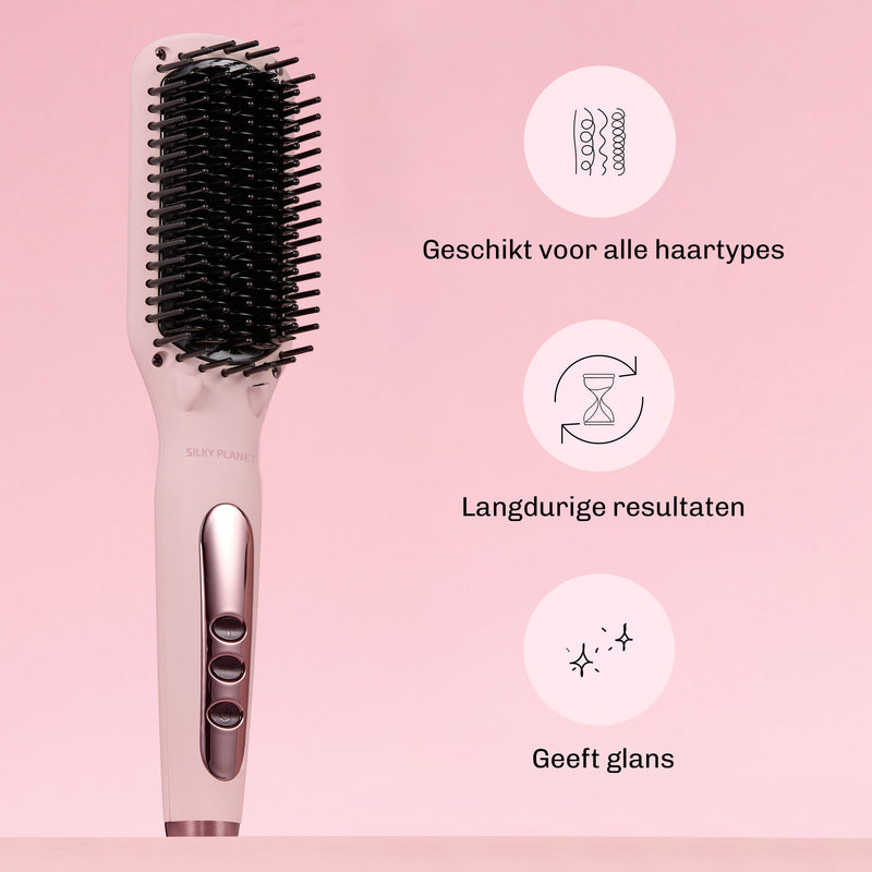 Ionische warmteborstel vermindert statisch haar en zorgt voor natuurlijke glans