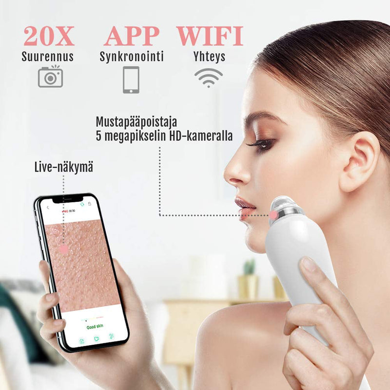 Mustapäiden poistopakkaus kameralla