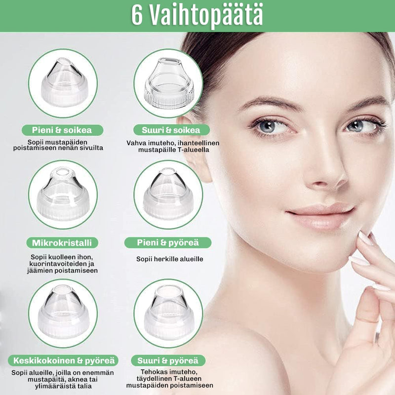 Mustapäiden poistopakkaus kameralla