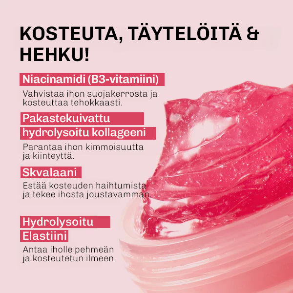 Kollageenivoide SilkyPlanet pakkauksessa – selkeä näkymä purkista ja tuotteen ulkonäöstä