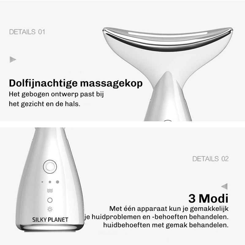LED lichttherapie gezicht met blauw, rood en violet licht voor huidvernieuwing