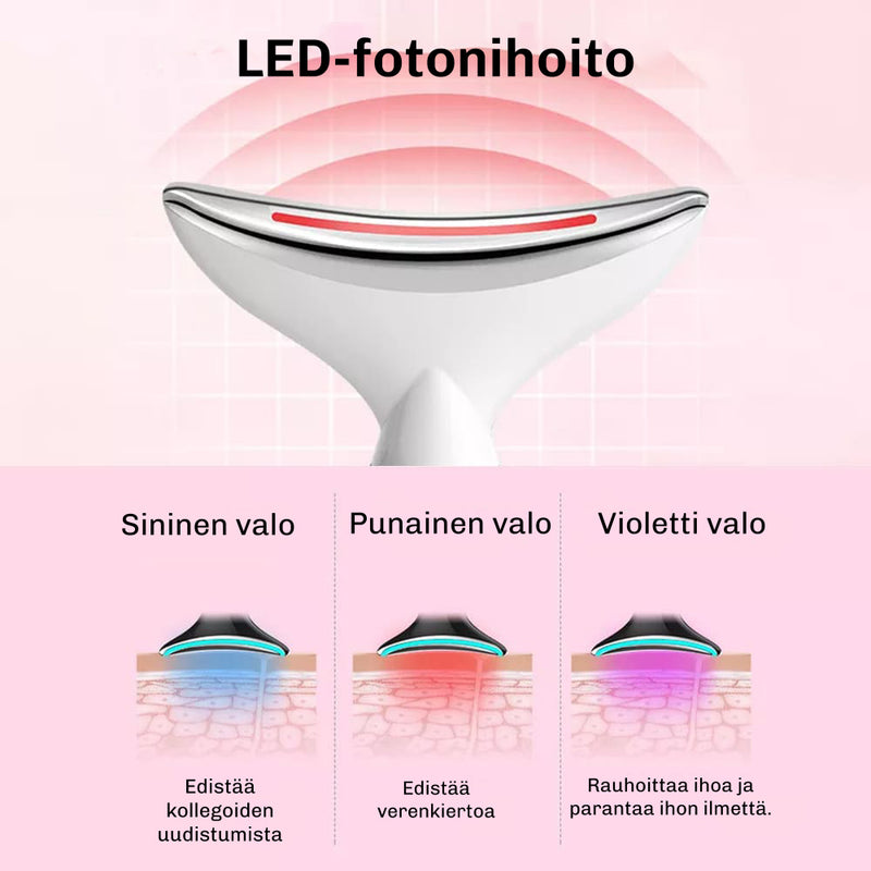 Lumiface EMS laite lähikuvassa – ergonominen muotoilu ja moderni teknologia kasvohoitoon