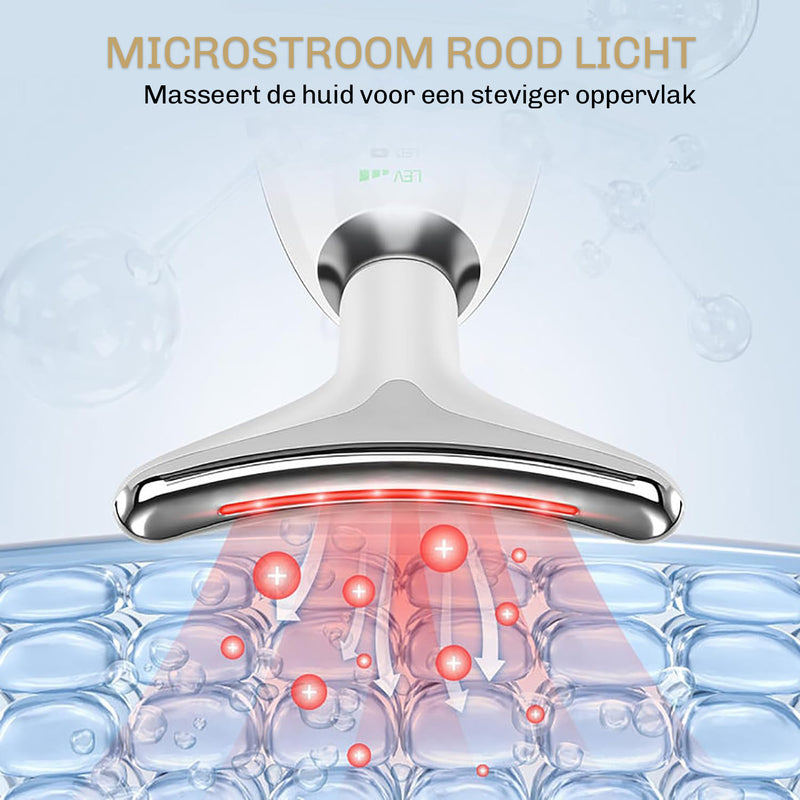 Micro Glow gezichtsapparaat met vibratiemassage – stimuleert de bloedsomloop en vermindert zwelling