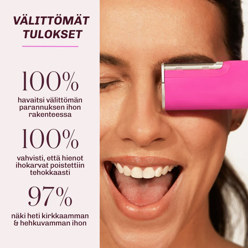 SILKYFLASH+ Sonic-tekniikalla ja microfins-rakenteella erityisen ihonystävälliseen karvanpoistoon