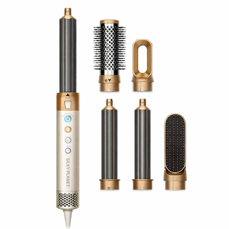 SilkyPlanet CloudAir 5-in-1 air styler – veelzijdige krultang met lucht en verwisselbare opzetstukken