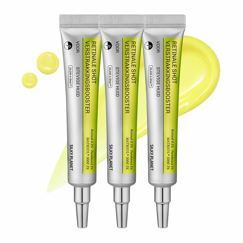 SilkyPlanet Retinal Shot 0,1% retinal serum – krachtig nachtserum voor een stevigere en egalere huid - set