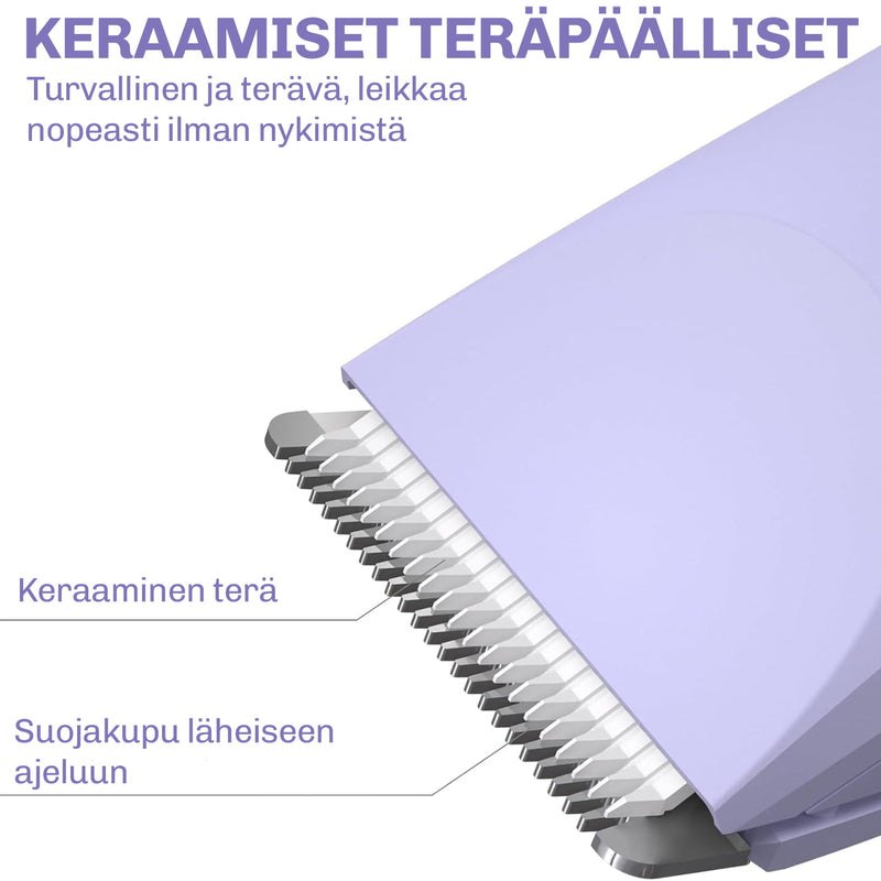 SilkyPlanet TrimCare keraamiset terät – leikkaavat karvat tehokkaasti ilman nykimistä tai ihoärsytystä