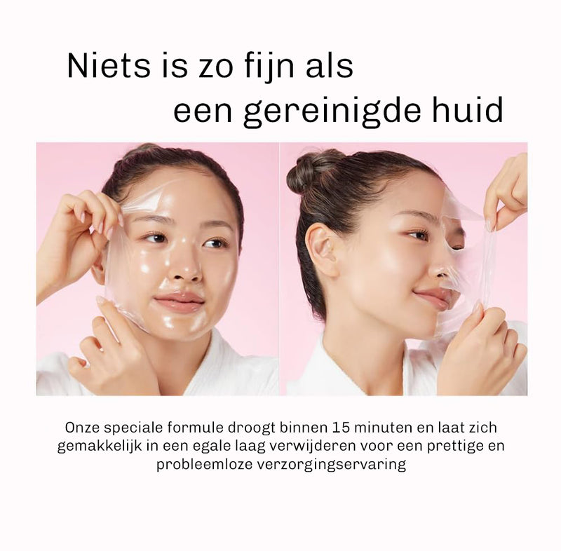 SilkyPlanet collageen peel-off masker close-up – geconcentreerde formule voor intensieve nachtverzorging