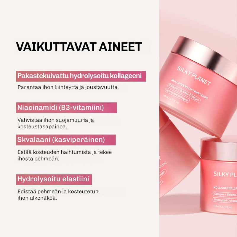 SilkyPlanet glow & lift – anti-age-tehoinen kollageenivoide, joka auttaa tasoittamaan juonteita ja parantamaan ihon elastisuutta
