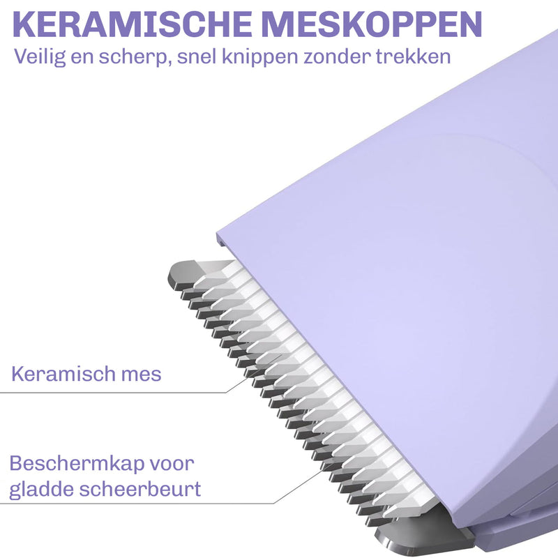 TrimCare gezichtstrimmer close-up – ergonomisch ontwerp voor optimale controle en precisie
