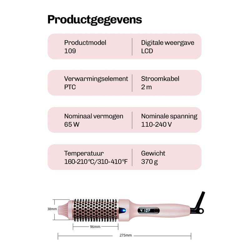 Volumeborstel met lange borstelharen – ideaal voor zachte golven en natuurlijk volume