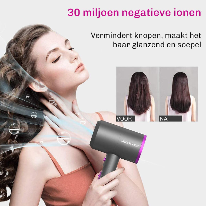 Voor en na gebruik van SilkyPlanet AirFusion – zichtbaar meer glans en minder pluis
