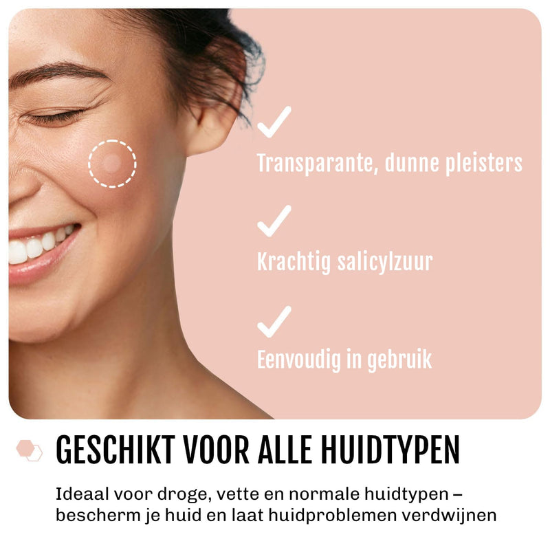 Voor en na gebruik van hydrocolloïd puistjespleisters – zichtbaar schonere huid