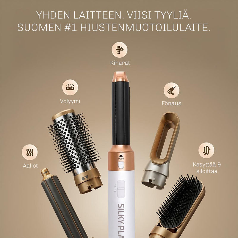 AirFlow-kiharrin jakaa lämmön tasaisesti ja auttaa luomaan kauniit kiharat hellävaraisesti.