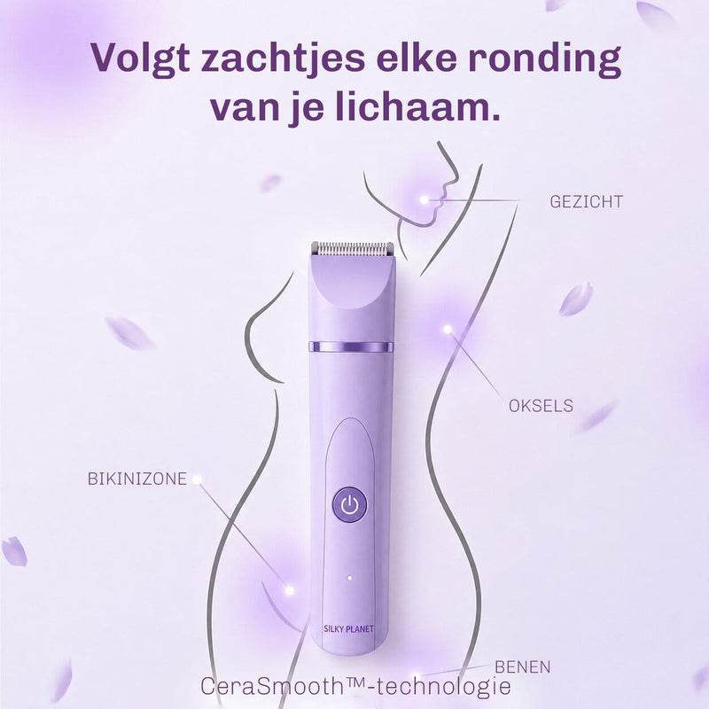 TrimCare trimmer voor de bikinilijn met zachte ontharing en een glad resultaat.