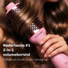 2-in-1 heteluchtborstel die een föhn en ronde borstel combineert voor professionele styling.