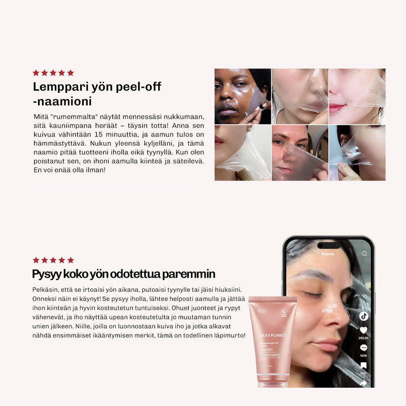 Lisää Silky Planet Peel Off -naamio ihonhoitorutiiniisi viikoittaiseen käyttöön