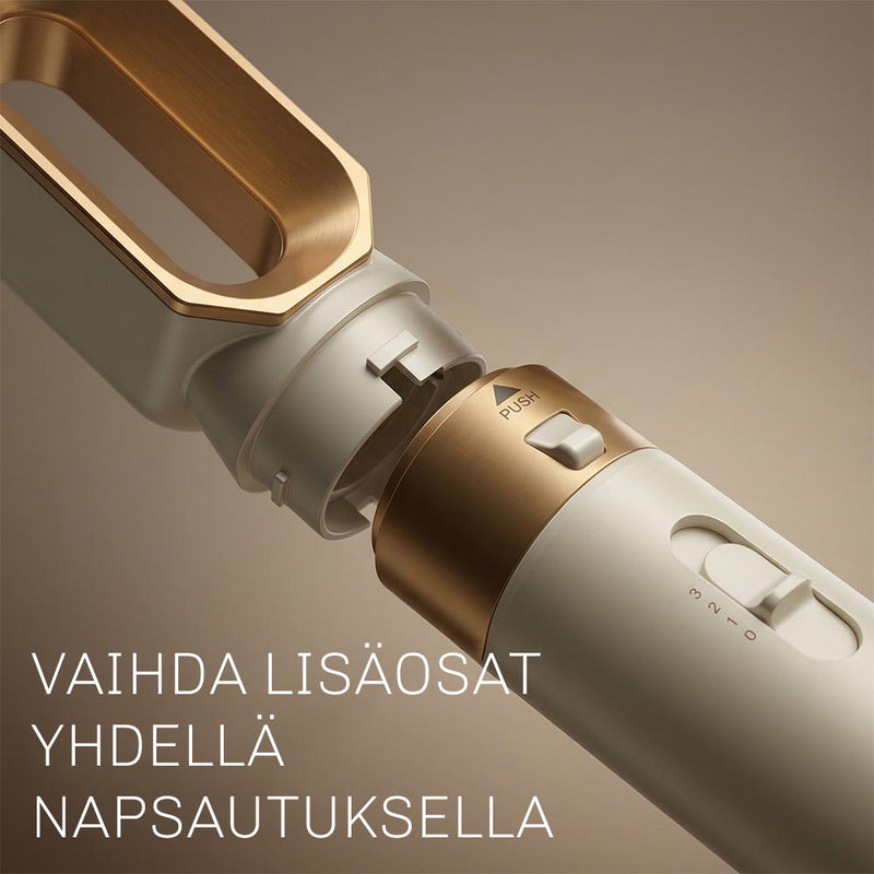 CloudAir kiharrin luonnollisten rantalaineiden ja pehmeiden kiharoiden luomiseen.