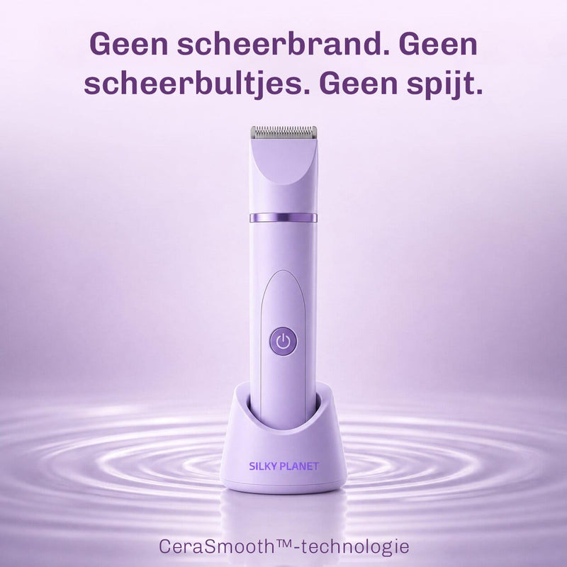 Waterdichte intimtrimmer geschikt voor droog gebruik en scheren onder de douche.